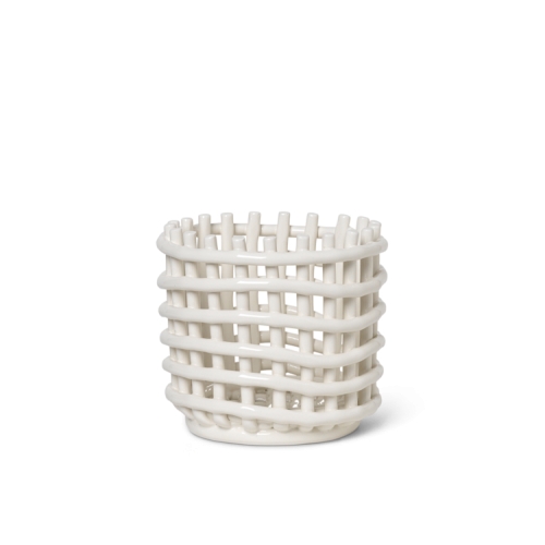 Ceramic basket - Small - Wit