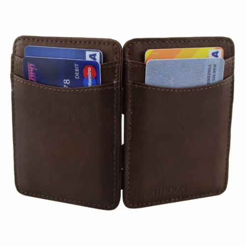 Lederen Magic Wallet - Bruin