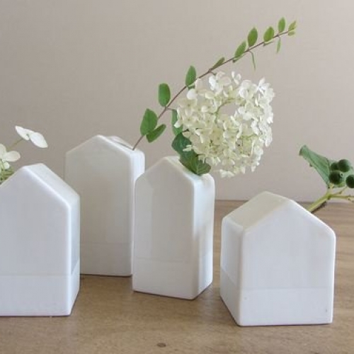 Mini vaasjes Little Garden House (set van 4)