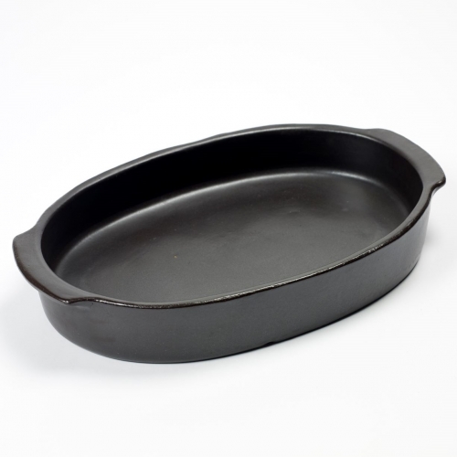 Ovale ovenschaal large - Zwart - Pure collectie
