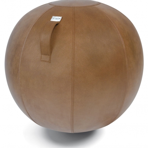 Veel zitbal polyester met 'aged leather' look dia. 65 cm - Cognac
