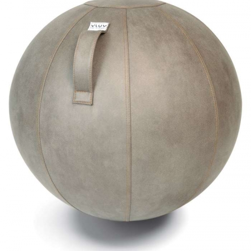 Veel zitbal polyester met 'aged leather' look dia. 65 cm - Mud grijs