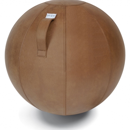 Veel zitbal polyester 'aged leather' look dia. 75 cm - Cognac