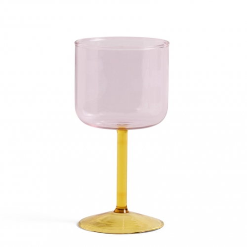 Tint wijnglas - Set van 2 - Roze/geel