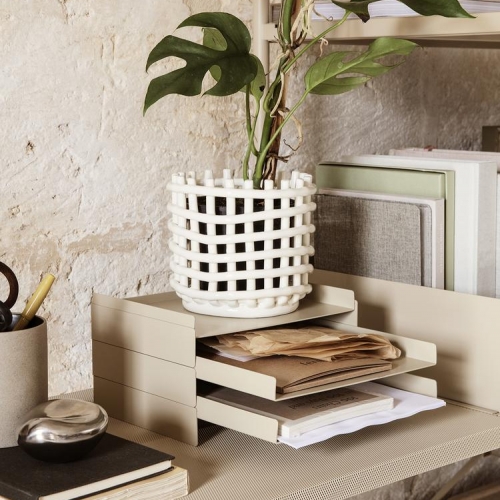 Ceramic basket - Small - Wit