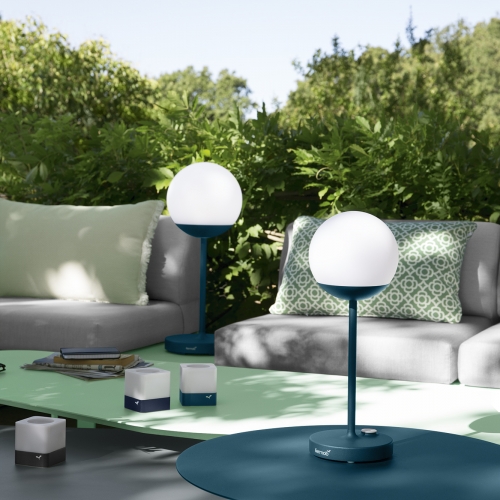 MOOON lamp - h. 41 cm- Bleu acapulco