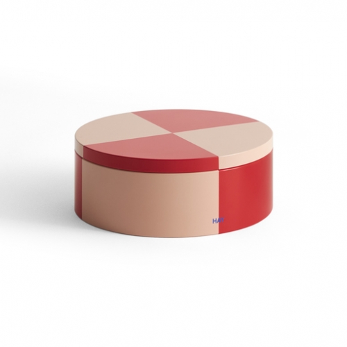 Tin Container-Round-Red and soft pink