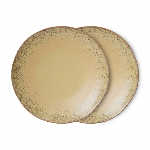 70's dinerbord - Set van 2 - grit