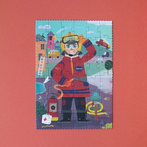 Puzzle de poche pompiers - 36 pièces - 3 - 6 ans